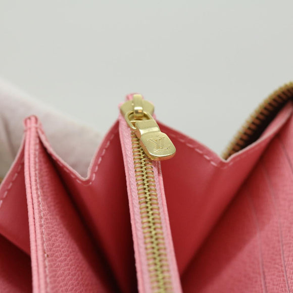 LOUIS VUITTON Monogram jungle dot Zippy Wallet Long Wallet Red Pink Auth 32470SM