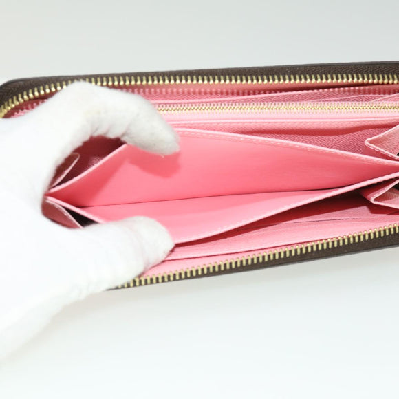 LOUIS VUITTON Monogram jungle dot Zippy Wallet Long Wallet Red Pink Auth 32470SM