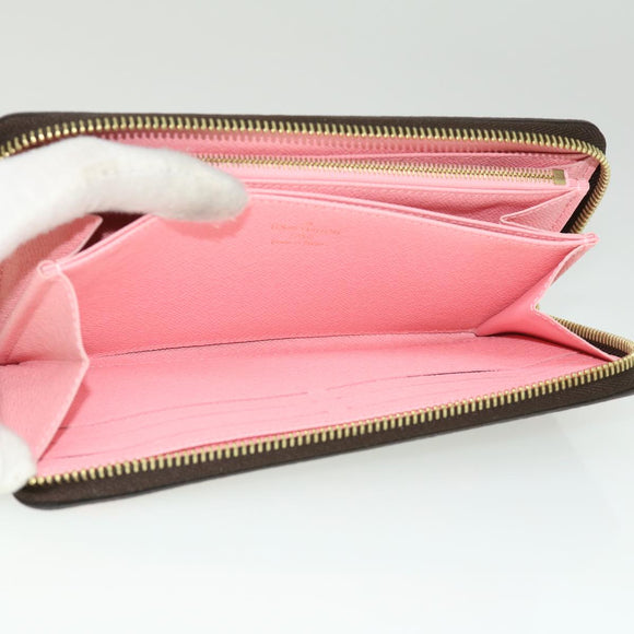 LOUIS VUITTON Monogram jungle dot Zippy Wallet Long Wallet Red Pink Auth 32470SM