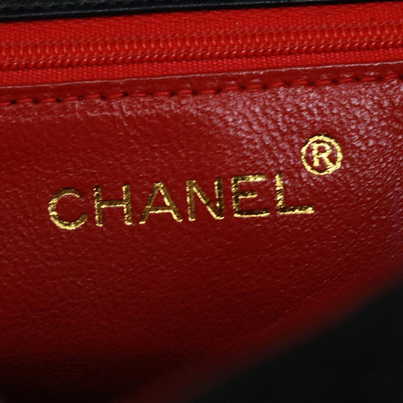 CHANEL Matelasse Chain stone Shoulder Bag Black CC Auth 32695AV