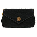 CHANEL Matelasse Chain stone Shoulder Bag Black CC Auth 32695AV-13
