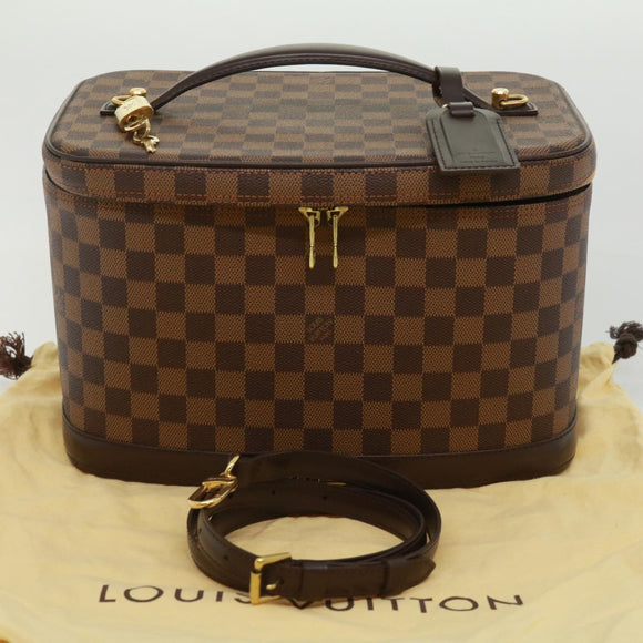 LOUIS VUITTON Damier Ebene Nice Hand Bag SPO 2way N47280 LV Auth 32758SAV