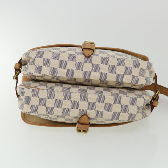 LOUIS VUITTON Damier Azur Saumur 30 Shoulder Bag SPO N48202 LV Auth 32766SAV