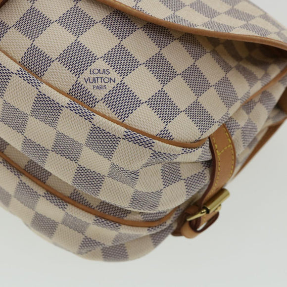 LOUIS VUITTON Damier Azur Saumur 30 Shoulder Bag SPO N48202 LV Auth 32766AV