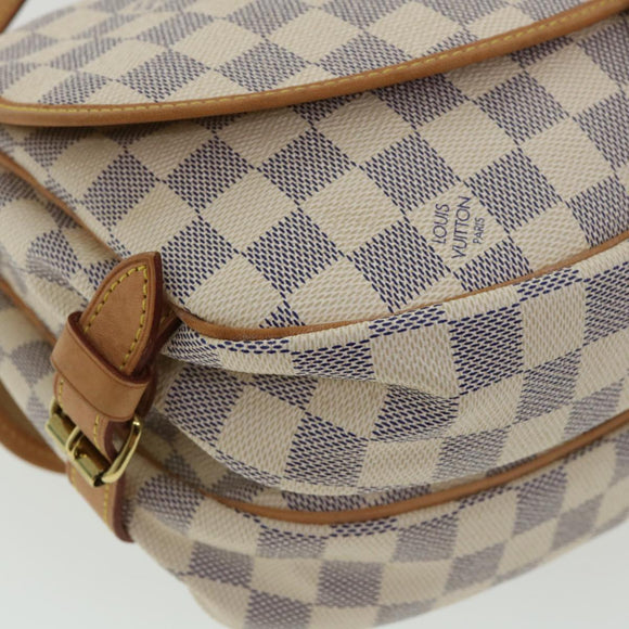 LOUIS VUITTON Damier Azur Saumur 30 Shoulder Bag SPO N48202 LV Auth 32766SAV