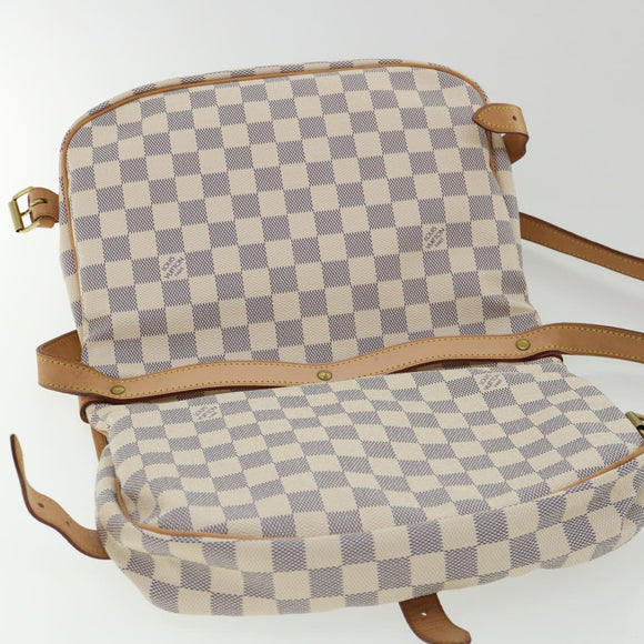 LOUIS VUITTON Damier Azur Saumur 30 Shoulder Bag SPO N48202 LV Auth 32766AV