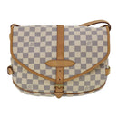 LOUIS VUITTON Damier Azur Saumur 30 Shoulder Bag SPO N48202 LV Auth 32766SAV-13