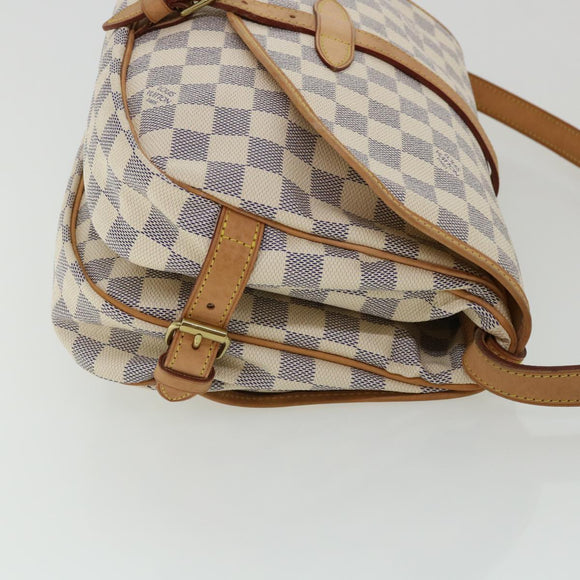 LOUIS VUITTON Damier Azur Saumur 30 Shoulder Bag SPO N48202 LV Auth 32766AV
