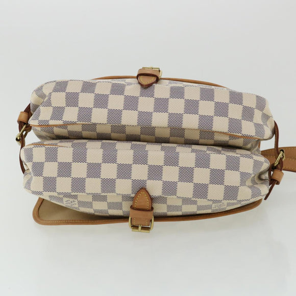 LOUIS VUITTON Damier Azur Saumur 30 Shoulder Bag SPO N48202 LV Auth 32766SAV