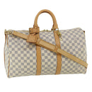 LOUIS VUITTON Damier Azur Keepall Bandouliere 45 Boston Bag N48223 Auth 32852SV-1