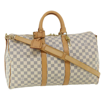 LOUIS VUITTON Damier Azur Keepall Bandouliere 45 Boston Bag N48223 Auth 32852SV