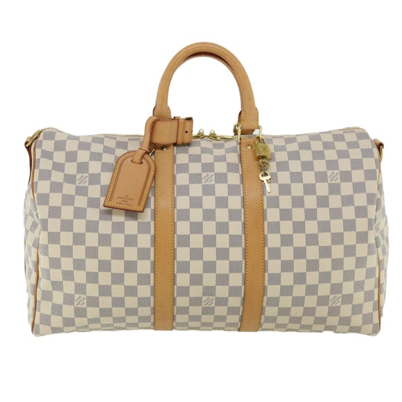 LOUIS VUITTON Damier Azur Keepall Bandouliere 45 Boston Bag N48223 Auth 32852SV