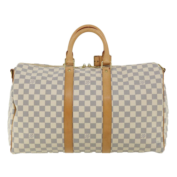 LOUIS VUITTON Damier Azur Keepall Bandouliere 45 Boston Bag N48223 Auth 32852SV