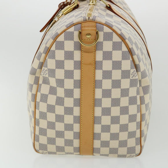 LOUIS VUITTON Damier Azur Keepall Bandouliere 45 Boston Bag N48223 Auth 32852SV