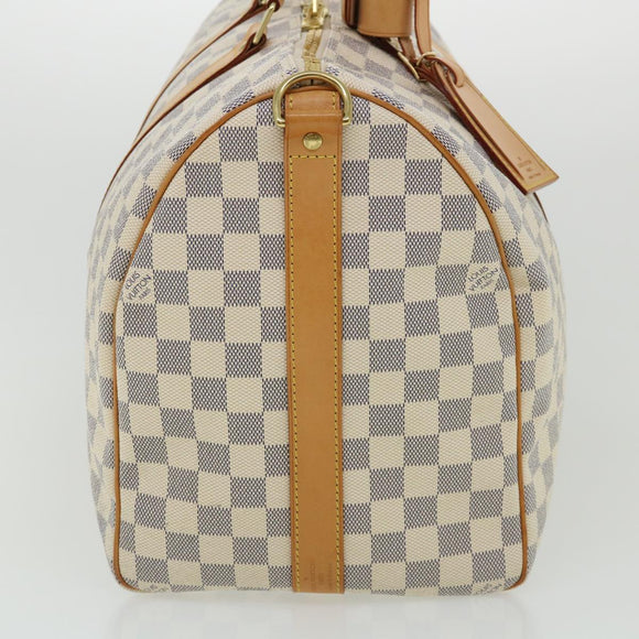 LOUIS VUITTON Damier Azur Keepall Bandouliere 45 Boston Bag N48223 Auth 32852SV