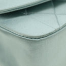 CHANEL Diana Matelasse Shoulder Bag Satin Light Blue CC Auth 33325A-14