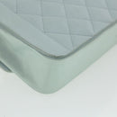 CHANEL Diana Matelasse Shoulder Bag Satin Light Blue CC Auth 33325AV-17