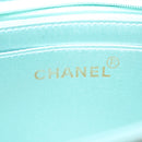 CHANEL Diana Matelasse Shoulder Bag Satin Light Blue CC Auth 33325AV-20