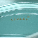 CHANEL Diana Matelasse Shoulder Bag Satin Light Blue CC Auth 33325A-10