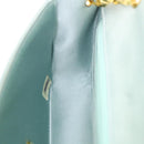 CHANEL Diana Matelasse Shoulder Bag Satin Light Blue CC Auth 33325AV-22