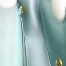 CHANEL Diana Matelasse Shoulder Bag Satin Light Blue CC Auth 33325AV-23