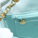 CHANEL Diana Matelasse Shoulder Bag Satin Light Blue CC Auth 33325A-25