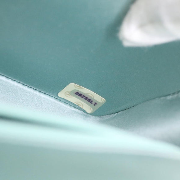 CHANEL Diana Matelasse Shoulder Bag Satin Light Blue CC Auth 33325AV