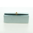 CHANEL Diana Matelasse Shoulder Bag Satin Light Blue CC Auth 33325A-6