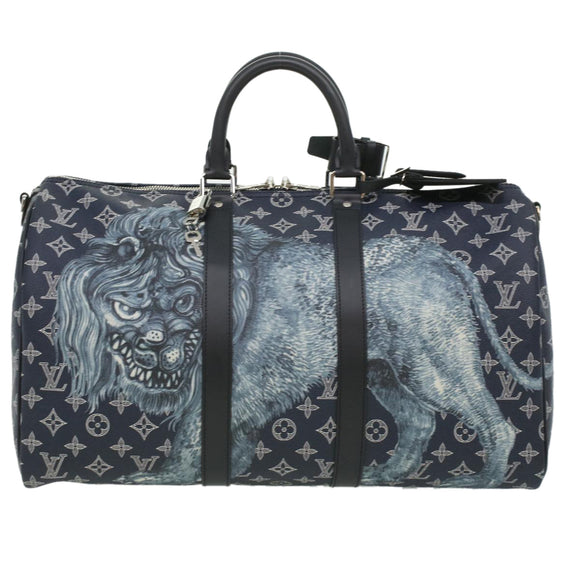 LOUIS VUITTON Monogram savanna Keepall Bandouliere 45 Boston M54129 Auth 33473S