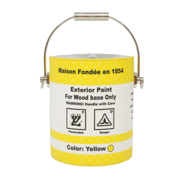 LOUIS VUITTON Monogram Painted Can Hand Bag PVC 2way Yellow M81593 Auth 34199S