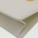 Salvatore Ferragamo Gancini Hand Bag Leather White Gold Tone Auth 34202AV-15