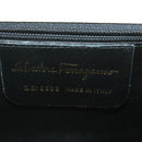 Salvatore Ferragamo Gancini Hand Bag Leather White Gold Tone Auth 34202AV-18