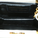 Salvatore Ferragamo Gancini Hand Bag Leather White Gold Tone Auth 34202AV-10