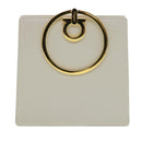 Salvatore Ferragamo Gancini Hand Bag Leather White Gold Tone Auth 34202AV-13