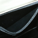 Salvatore Ferragamo Gancini Hand Bag Leather White Gold Tone Auth 34202AV-22