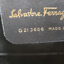 Salvatore Ferragamo Gancini Hand Bag Leather White Gold Tone Auth 34202AV-11