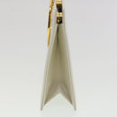 Salvatore Ferragamo Gancini Hand Bag Leather White Gold Tone Auth 34202AV-3