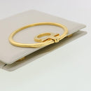 Salvatore Ferragamo Gancini Hand Bag Leather White Gold Tone Auth 34202AV-6