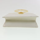 Salvatore Ferragamo Gancini Hand Bag Leather White Gold Tone Auth 34202AV-5