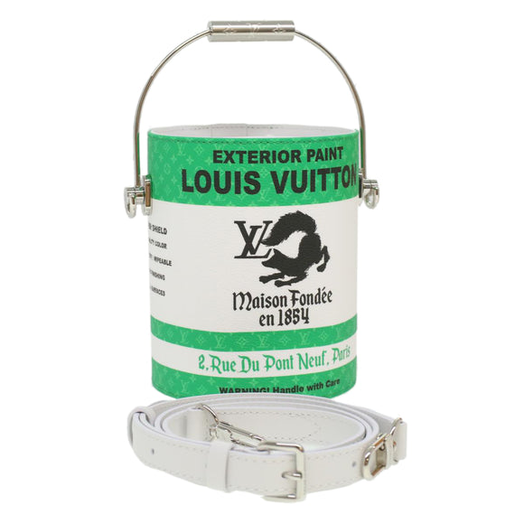 LOUIS VUITTON Monogram Painted Can Hand Bag PVC 2way Green M81592 Auth 34203SM
