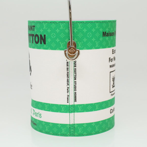 LOUIS VUITTON Monogram Painted Can Hand Bag PVC 2way Green M81592 Auth 34203SM
