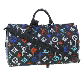 LOUIS VUITTON Monogram Eclipse Keepall Bandouliere 50 Boston M21384 Auth 34215S