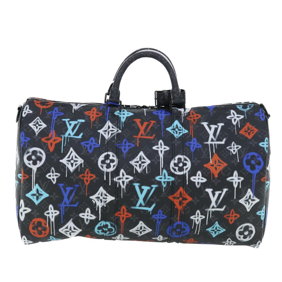 LOUIS VUITTON Monogram Eclipse Keepall Bandouliere 50 Boston M21384 Auth 34215S
