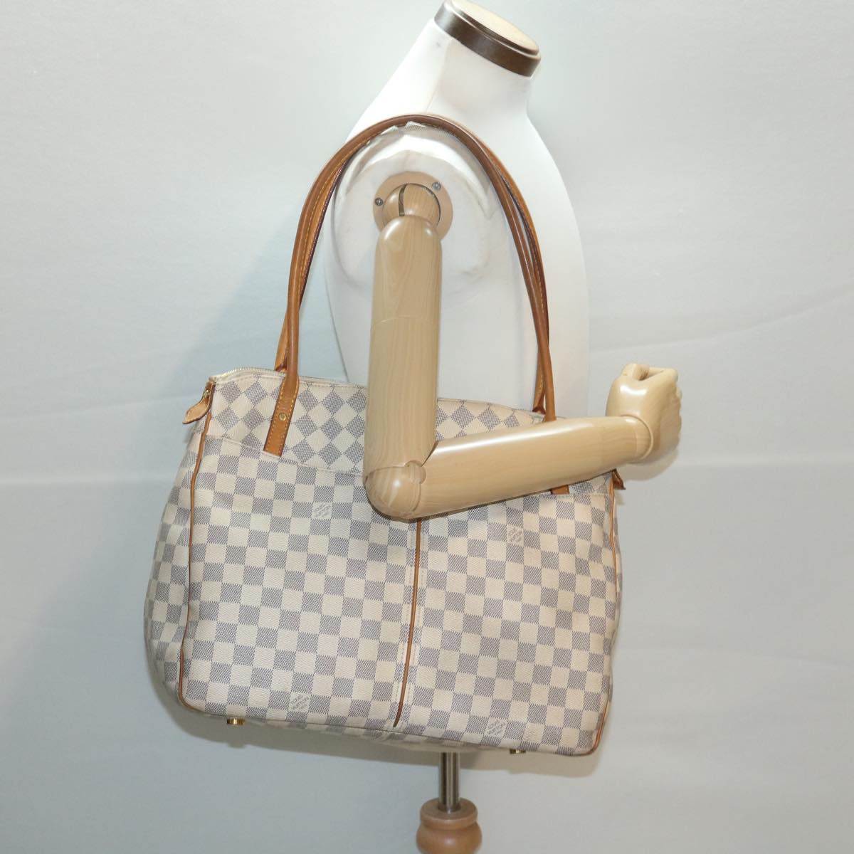 LOUIS VUITTON Damier Azur Figueri GM Tote Bag N41175 LV Auth 35691