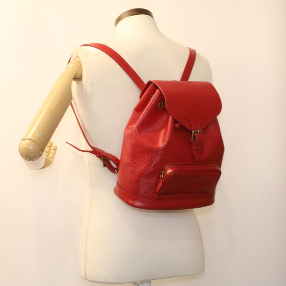 LOUIS VUITTON Epi Montsouris MM Backpack Monaco 700th Red LV Auth 36931SAV