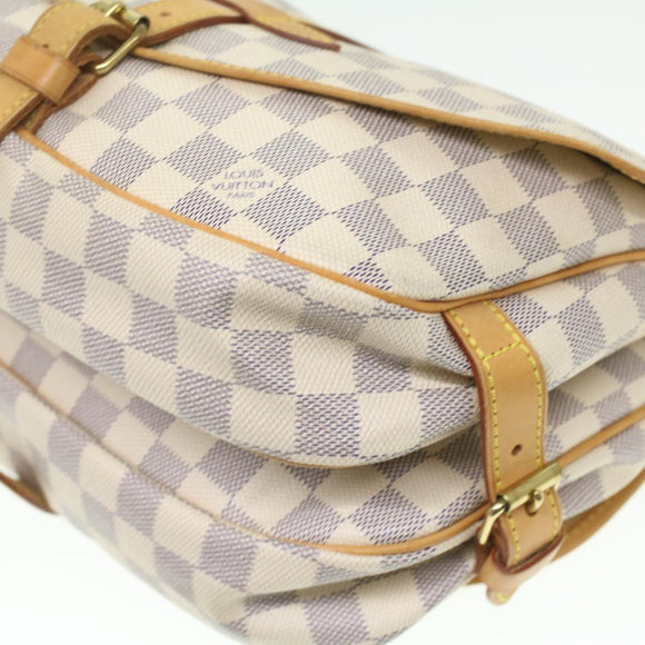 LOUIS VUITTON Damier Azur Saumur 30 Shoulder Bag N48202 LV Auth 37002V