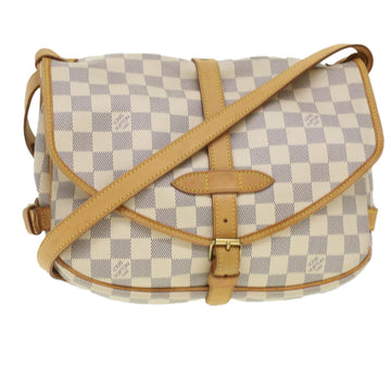 LOUIS VUITTON Damier Azur Saumur 30 Shoulder Bag N48202 LV Auth 37002V