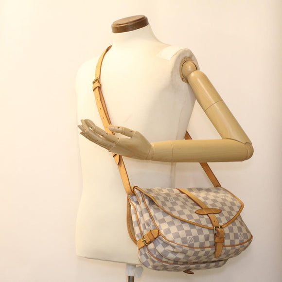 LOUIS VUITTON Damier Azur Saumur 30 Shoulder Bag N48202 LV Auth 37002SAV