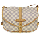 LOUIS VUITTON Damier Azur Saumur 30 Shoulder Bag N48202 LV Auth 37002V-13