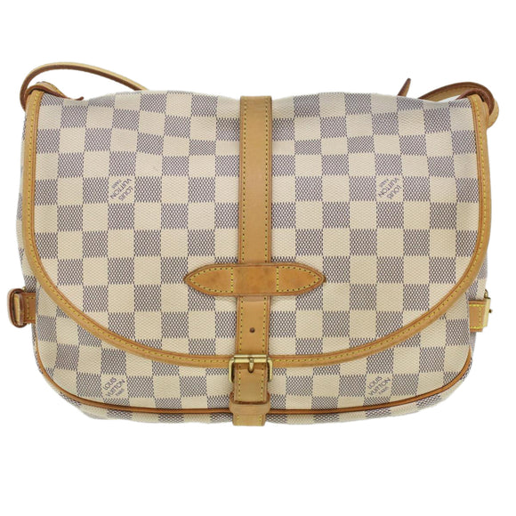 LOUIS VUITTON Damier Azur Saumur 30 Shoulder Bag N48202 LV Auth 37002SAV